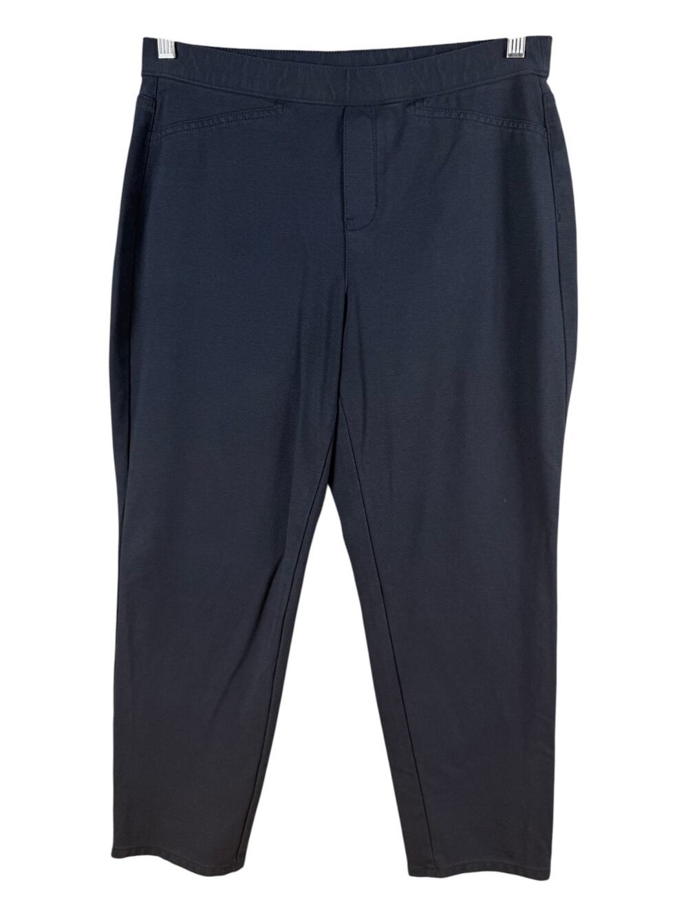 J. Jill M Petite Navy Blue Ponte Slim Leg Pull On Pants Elastic Waist Pockets PM